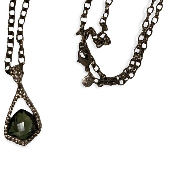 ❤️SOLD❤️ALEXIS BITTAR Suspended Faceted Green Hematite Pendant Necklace - Picture 3 of 9